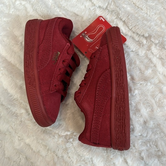 Puma Suede Classic Red Mono Gold Infant Children’s Size 6C US new in box unisex - Picture 2 of 11